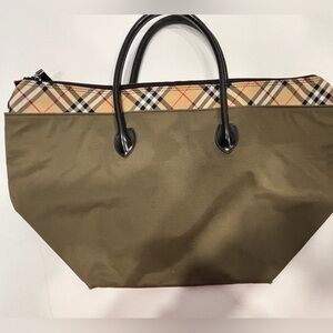 Sold** Vintage Burberrys of London Nylon Nova Check Tote